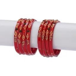 SOMIL Set Of 32 Artificial Stones Studded Glass Bangles image 5