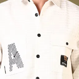 V-Mart Men Spread Collar Typography Printed Cotton Casual Shirt image 4