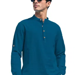 BHUVIKOO Mandarin Collar Roll Up Sleeves Kurta-picture-26