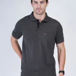 John Peters Men Bio Finish Solid Polo Collar Cotton T-shirt-image-26