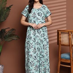 Claura Women Printed Maxi Nightdress-picture-25
