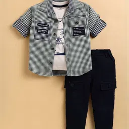 LITTLE COLLARS Boys Checked Polo Collar Shirt With Trouser-picture-17