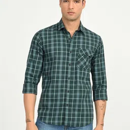 Native Bull Men Classic Slim Fit Checked Casual Shirt image 2