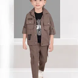 Lagorii Boys Printed Round Neck T-Shirt & Jacket & Trouser-picture-18