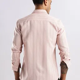 NEVER NEUD Men Classic Opaque Striped Casual Shirt image 4