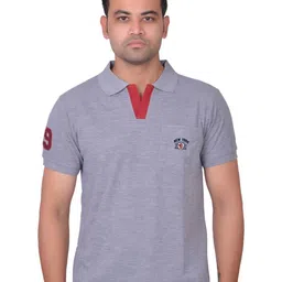 LA MILANO Men Polo Collar Applique Slim Fit T-shirt-picture-34