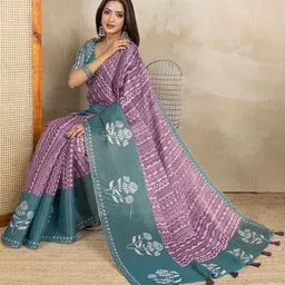 Mameraa Ethnic Motifs Printed Saree image 4