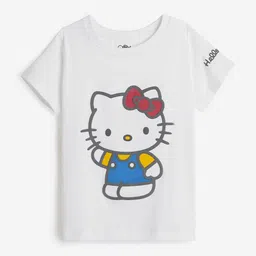 The Souled Store Girls Graphic Printed Round Neck Cotton T-shirt-image-83