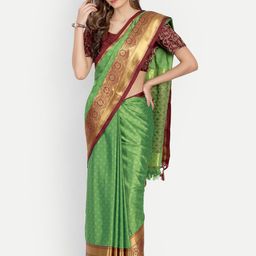DIVASTRI Woven Design Zari Silk Blend Mysore Silk Saree-image-71