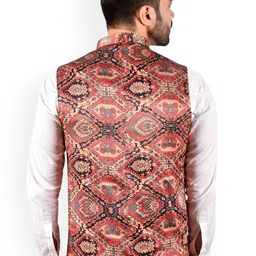 PRINTCULTR Printed Woven Nehru Jacket image 4