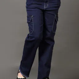 V-Mart Girls Regular Fit Mid-Rise Stretchable Cargo Jeans-picture-46