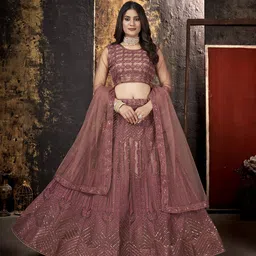 VARNI FABRICS Embroidered Semi-Stitched Lehenga & Unstitched Blouse With Dupatta-picture-13