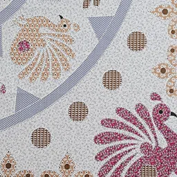 Jaipur Weaves White & Blue Ethnic Motifs 180 TC Cotton King Bedsheet Set 2.74 m x 2.74 m image 2