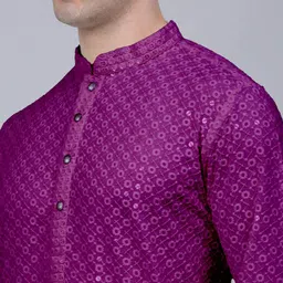 KUNDALI KAKSHAY Men Ethnic Motifs Embroidered Kurta with Pyjamas image 2
