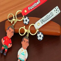 ADOREAL Pack Of 2 White Red Jersey Keyring Ronaldo Keychain-picture-14