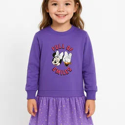 Nauti Nati Purple Minnie Mouse & Daisy Print Sweatshirt Girls-picture-46
