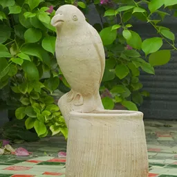 Swadeh Brown Clay Parrot Shaped Planter Pot image 3