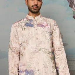 ASUKA Illusory Fabled Floral Embroidered Thread Work Pure Silk Kurta With Trouser image 3