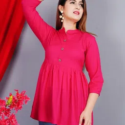 SMIEN Women Solid Pink Top-picture-21