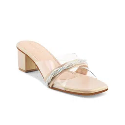 DressBerry Textured Party Block Mules image 2