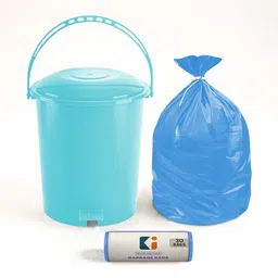 HOMESTIC Green Round Odour-Free Pedal Dustbin With Roll Garbage Bags - 10 L-picture-34
