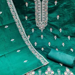 Altecia Embroidered Art Silk Unstitched Dress Material image 2