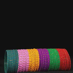 ZULKA Set of 144 Latest Plain Metal Bangleswith Golden Zari Work image 3