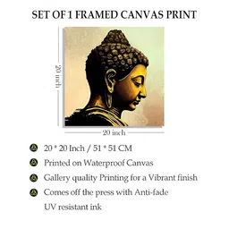 Indianara Green & Gold-Toned 1 Piece Canvas Religious Wall Paintings image 4