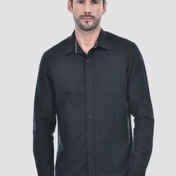 Numero Uno Men Spread Collar Solid Cotton Casual Shirt-picture-46