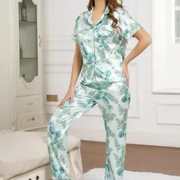 NIJANAND TEXTILE Floral Printed Night suit image 3
