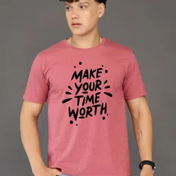 BRAWNY BATTLER Typography Printed Round Neck Short Sleeves Pure Cotton T-shirt-picture-30
