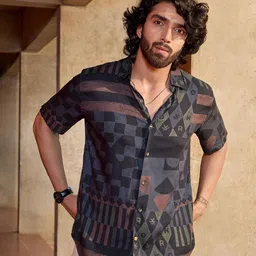 WROGN Men Comfort Opaque Printed Casual Shirt-picture-12