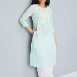 max Women Geometric Embroidered Anarkali Kurta image 5