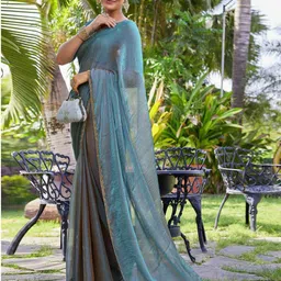 VRAGI Beads and Stones Pure Chiffon Ready to Wear Saree image 3