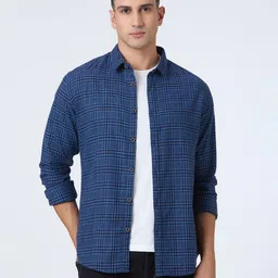 Pepe Jeans Checked Spread Collar Pure Cotton Regular Fit Shirt image 2