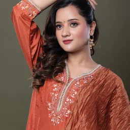 Label By Anusha Women Embroidered Regular Kurta with Palazzos & With Dupatta image 4