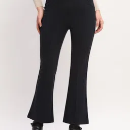 Global Republic Women Slim Fit Mid-Rise Wrinkle Free Trousers-image-20
