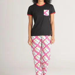 evolove Women Printed Round Neck Night suit-image-62