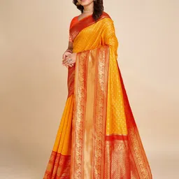 Mitera Ethnic Motif Woven Design Zari Banarasi Saree image 2