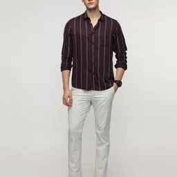 Crocodile Comfort Fit Vertical Striped Long Sleeves Casual Shirt image 5