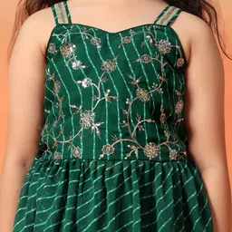 BAESD Girls Leheriya Printed Regular Sequinned Kurta with Dhoti Pants image 2