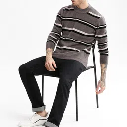 SHOWOFFFF Men Striped Pullover image 4
