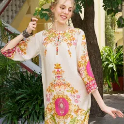 KALINI Floral Printed Tunic With Trousers image 4