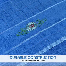 Kuber Industries Red & Blue 3 Pieces Striped 260 GSM Bath Towels image 4