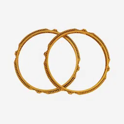 Kushal's Fashion Jewellery Set Of 2 Ruby Gold-Plated Ethnic Antique Bangles image 3
