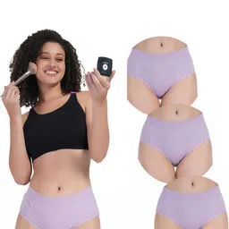 ORLIZEA Pack of 3 Women High-Rise Cotton Blend Hipster Briefs-picture-25
