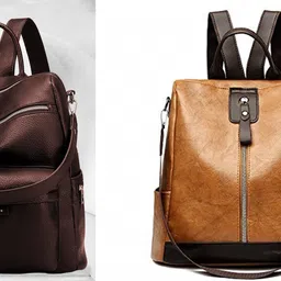 spinsell Medium 24 L Backpack Leather Backpack Purse for Women and Girls Convertible Travel Vintage-picture-21