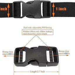 MILLETS 10 Meter 1'' Nylon Webbing Straps 8 Pcs Quick Side Release Buckles Strap image 4