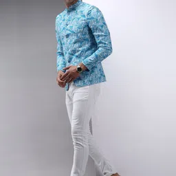 SHOWOFFFF Printed Slim-Fit Single Breasted Blazer image 4