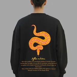 TheBTclub Men Printed Round Neck Oversized Pullover Sweatshirt image 4